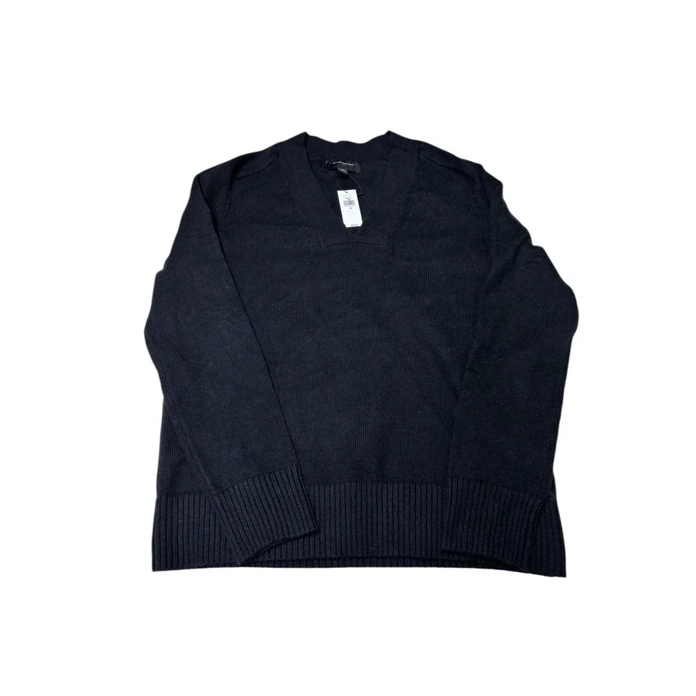 Nwt Banana Republic Men's V-Neck Knit Sweater Black‎ XS Cotton Blend